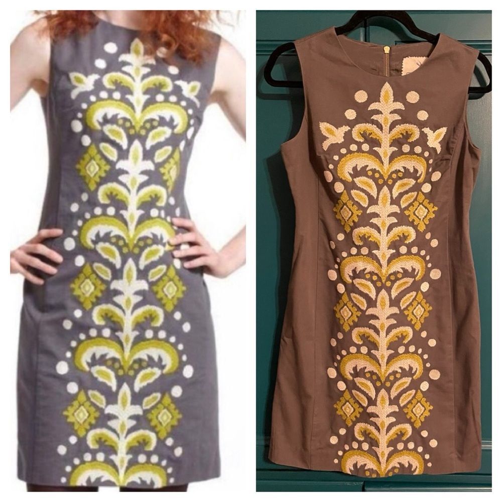 Anthropologie Tabitha embroidered dress floral sz 4